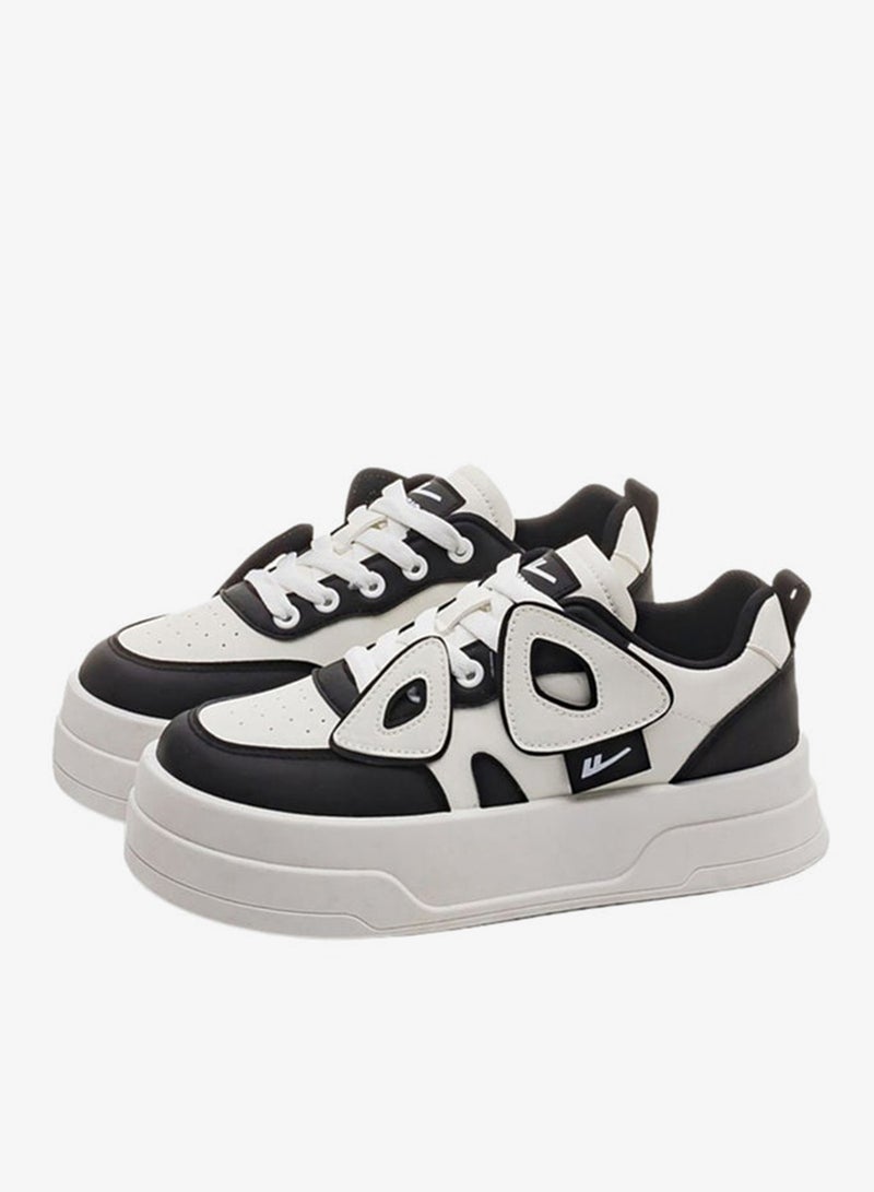 BABAYA Women Applique Detail Lace Up Sneakers - Image 3